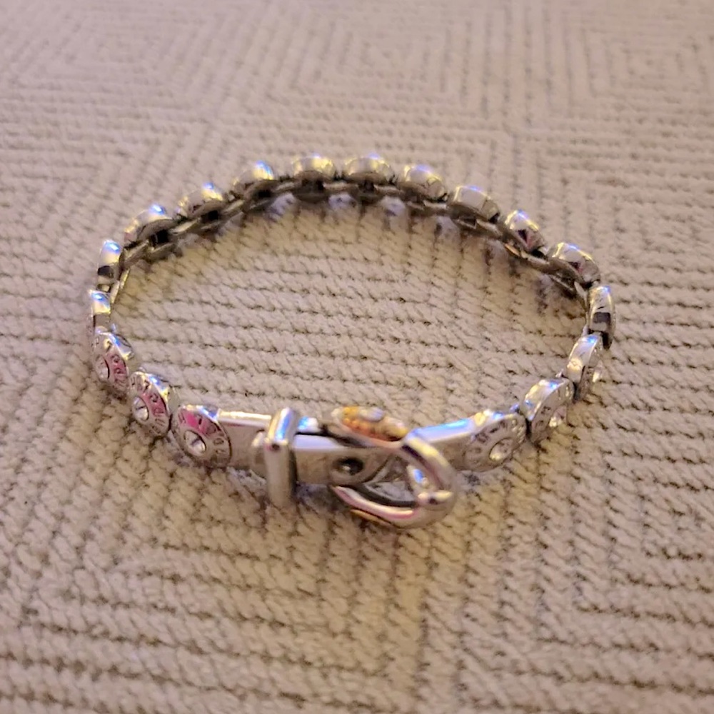 Henri Bendel Vintage "Buckle up Baby" Rivet Bracelet Silver - Picture 4 of 12